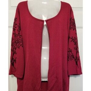Women's Knit Cardigan Floral Sleeve Design True Beauty  New Tags Size 3X